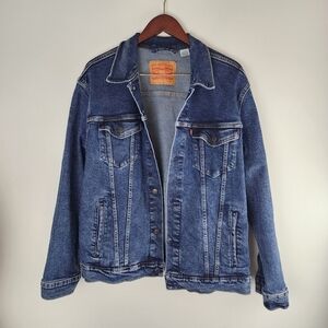 Levis Dark Blue Trucker Red Tab Jean Jacket Size XL